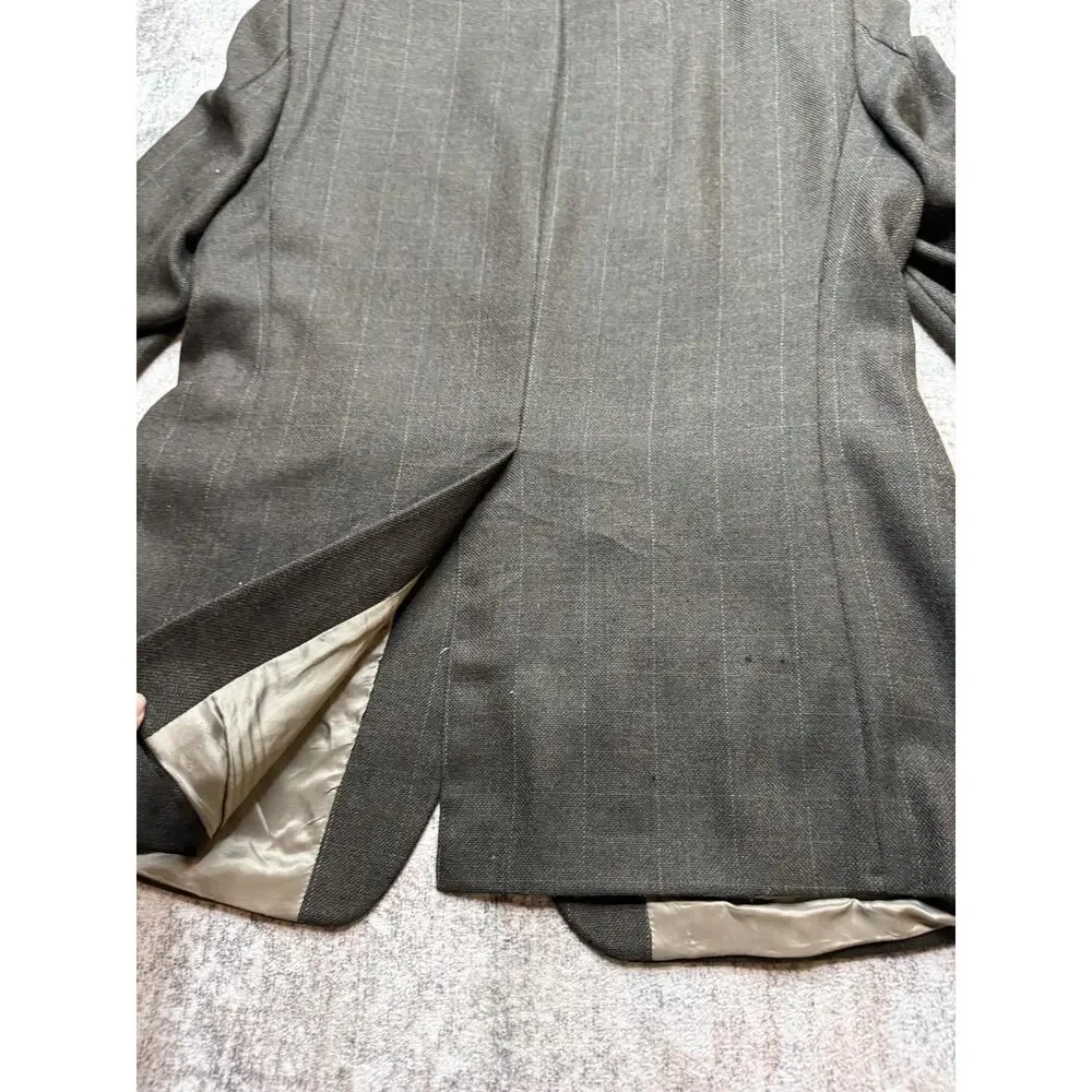 VTG Polo Ralph Lauren Blazer Mens 44 L Green Plaid Windowpane Union Made in USA